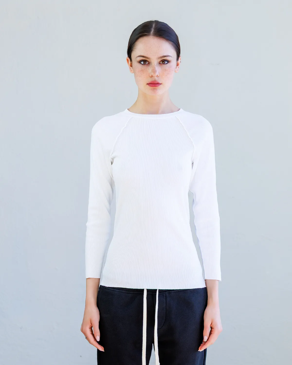 Aria Rib Raglan Tee- Pearl sold by NSF