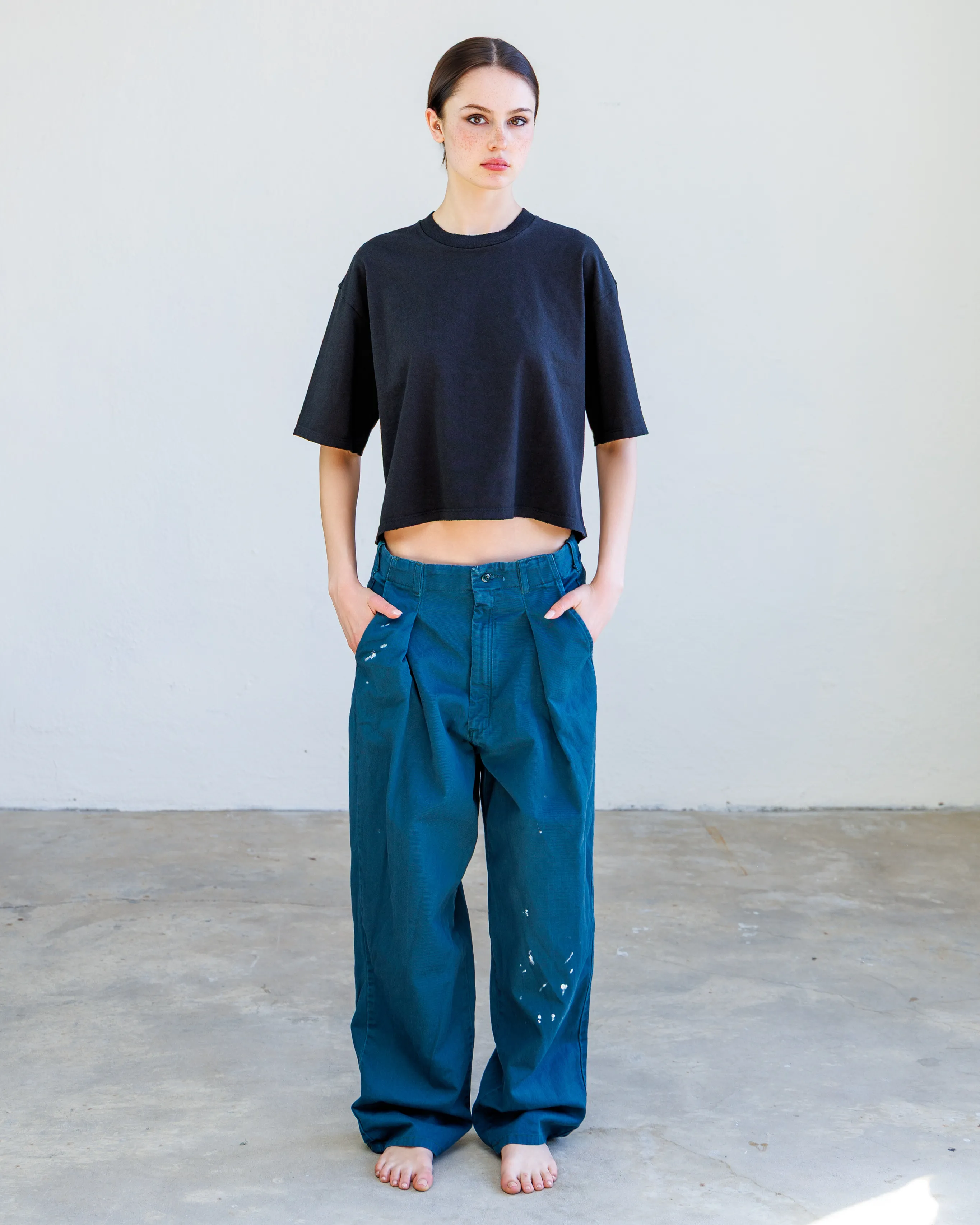 Turner Pleated Twill Unisex Trouser - Teal Workshop sold by NSF product image thumbnail 4