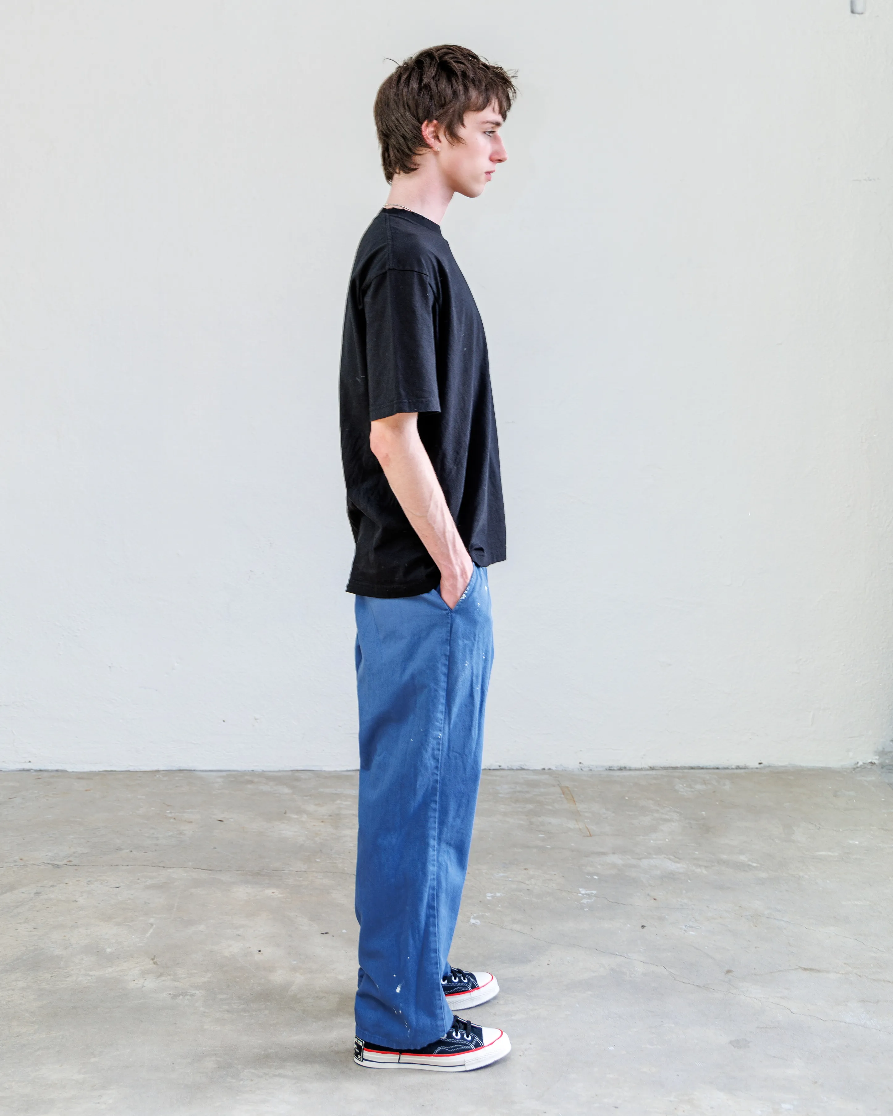 Turner Pleated Twill Unisex Trouser - Slate Blue Workshop sold by NSF product image thumbnail 2