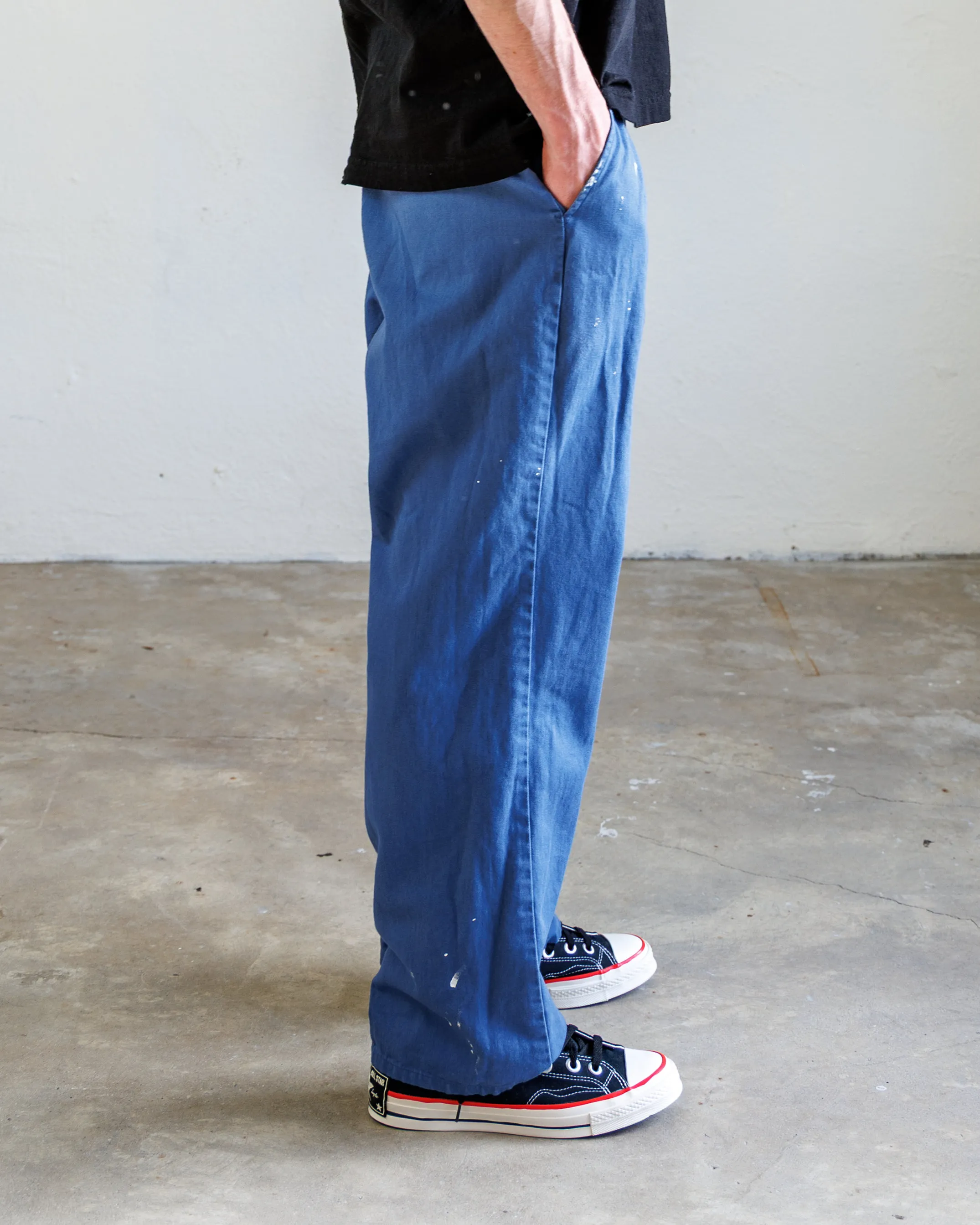 Turner Pleated Twill Unisex Trouser - Slate Blue Workshop sold by NSF product image thumbnail 3
