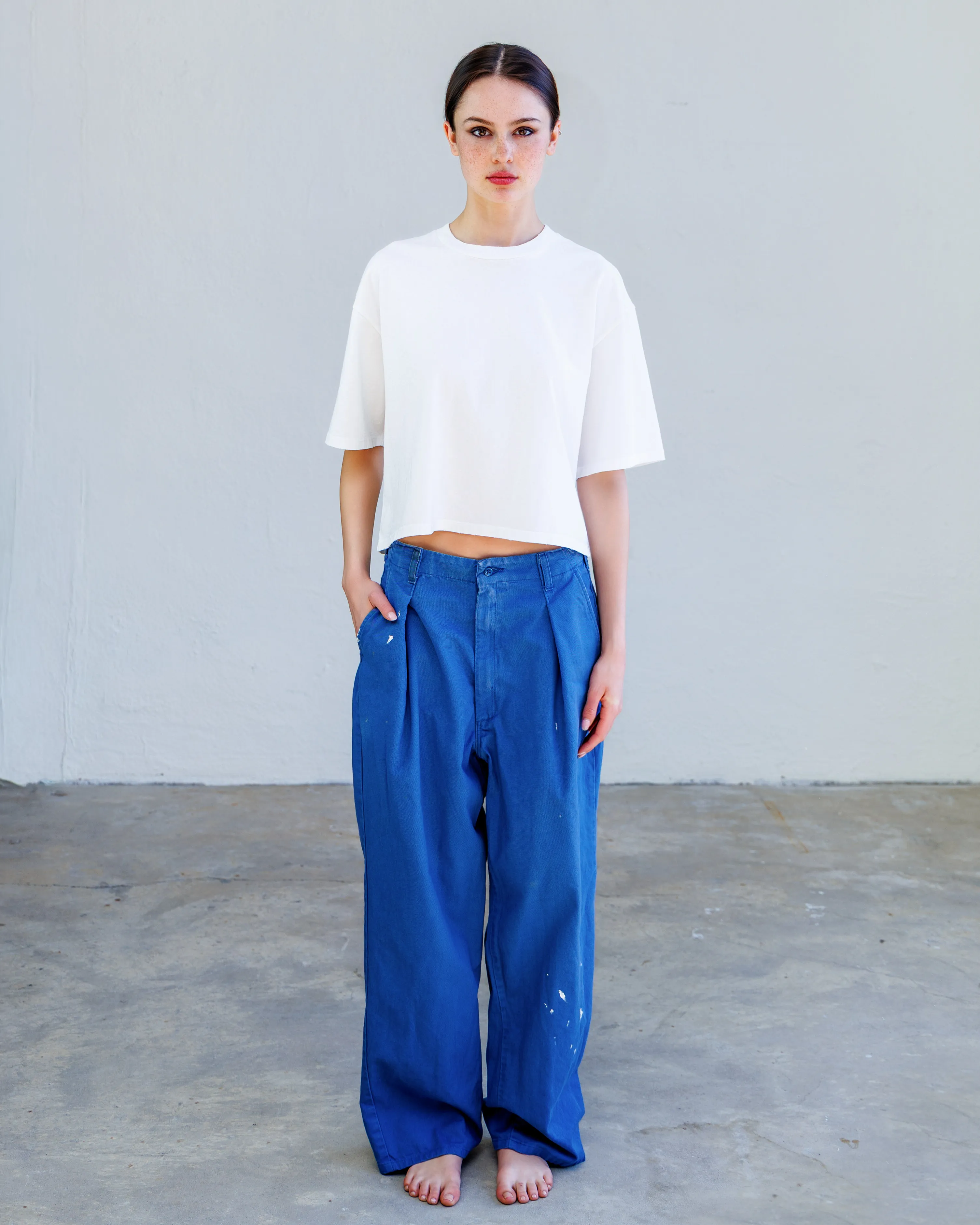 Turner Pleated Twill Unisex Trouser - Slate Blue Workshop sold by NSF product image thumbnail 5