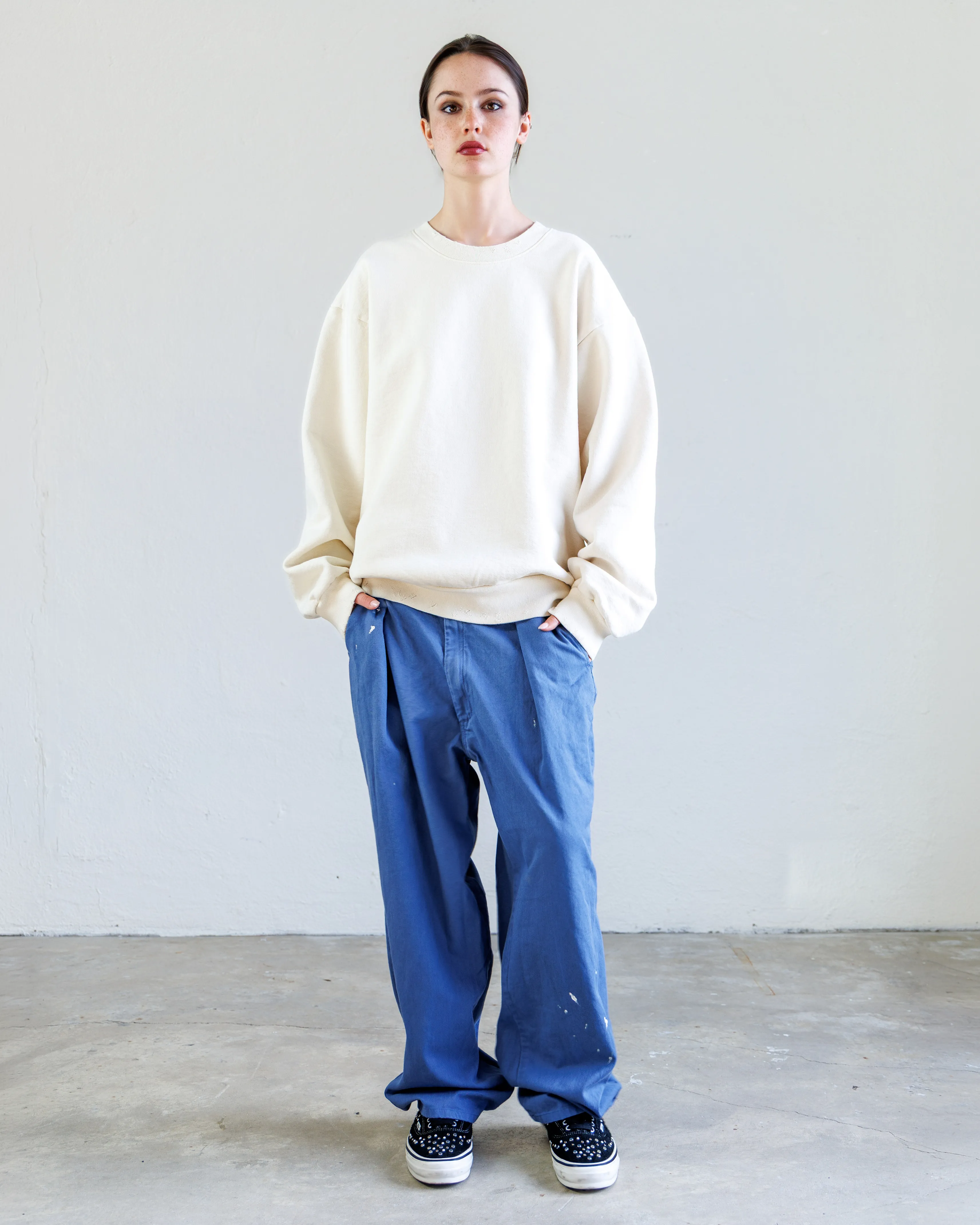 Turner Pleated Twill Unisex Trouser - Slate Blue Workshop sold by NSF product image thumbnail 4