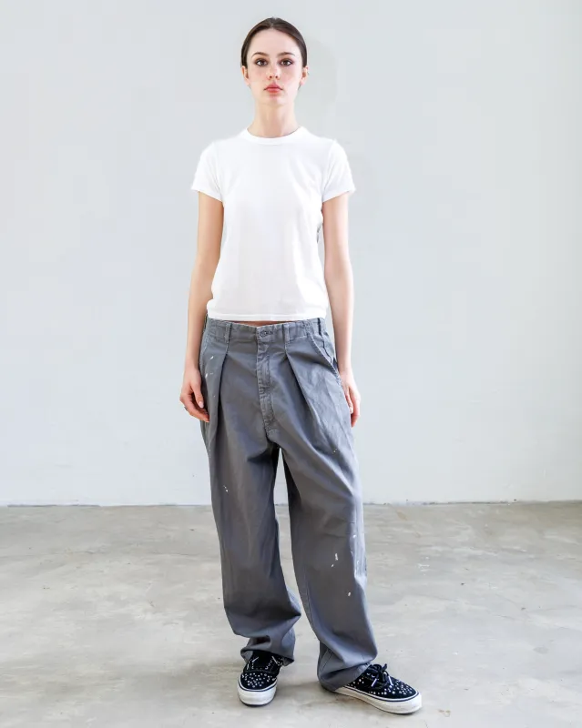 Turner Pleated Twill Unisex Trouser - Cement Workshop sold by NSF