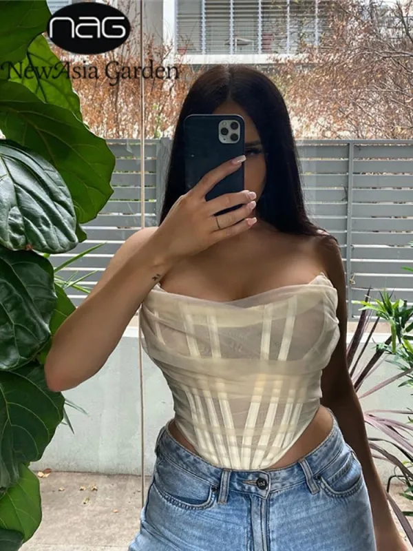 Mesh Corset Top sold by NUDE