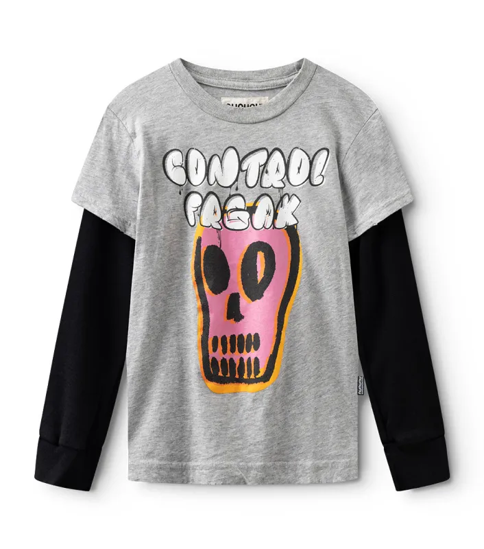 bubbly dizzy skull shirt made by nununu