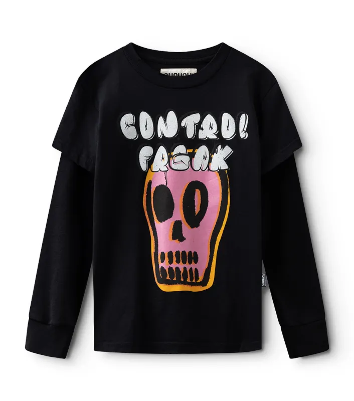 bubbly dizzy skull shirt made by nununu