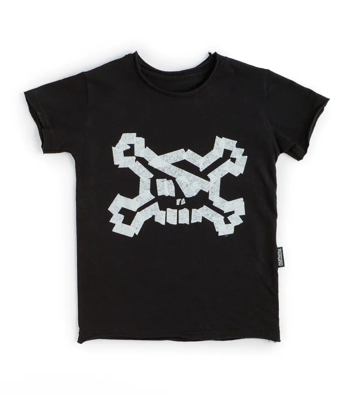 masking tape skull t-shirt made by nununu
