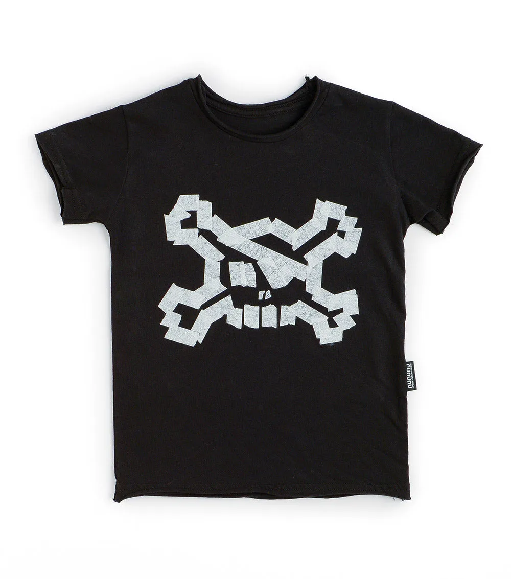 masking tape skull t-shirt sold by nununu