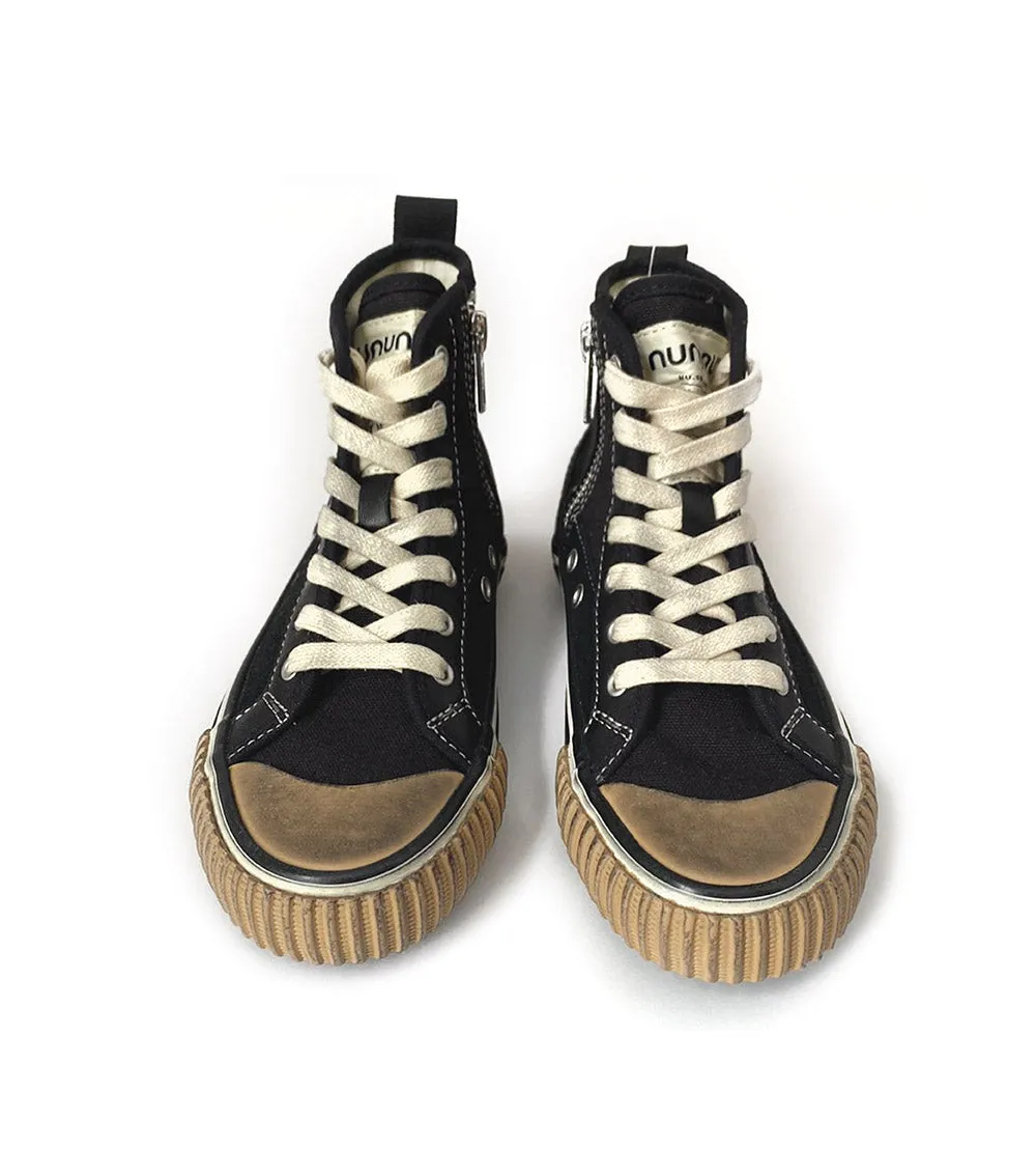 mix leather high tops sold by nununu