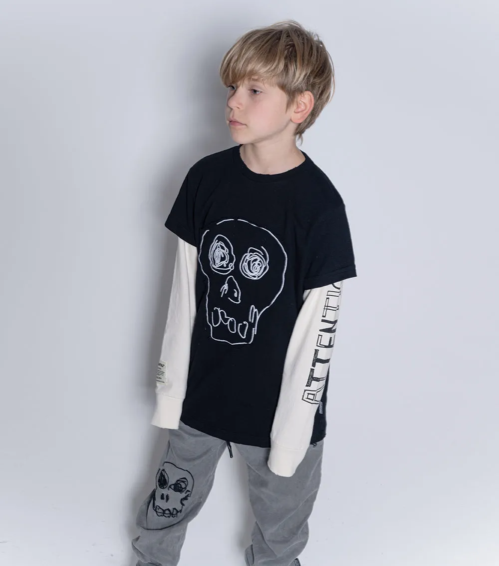 embroidered dazed skull shirt sold by nununu product image thumbnail 4