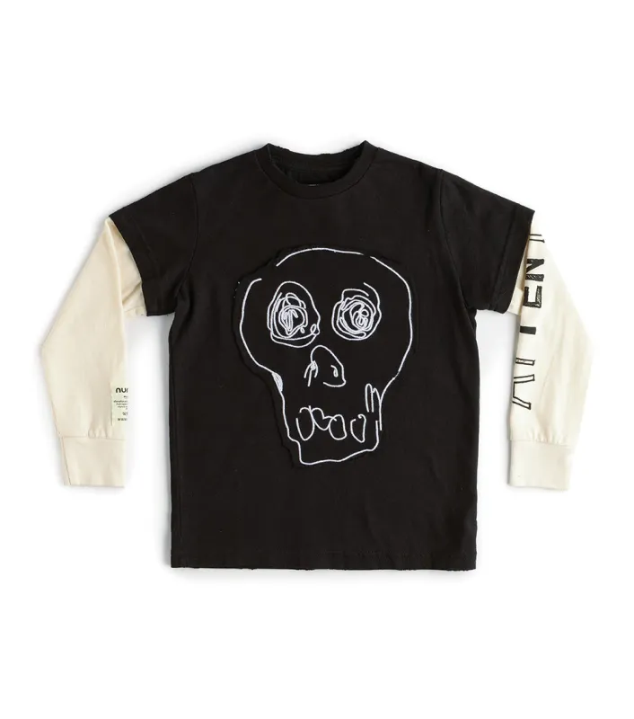 embroidered dazed skull shirt sold by nununu