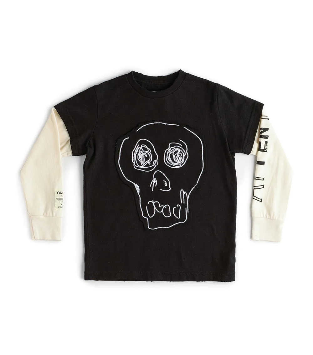 embroidered dazed skull shirt sold by nununu