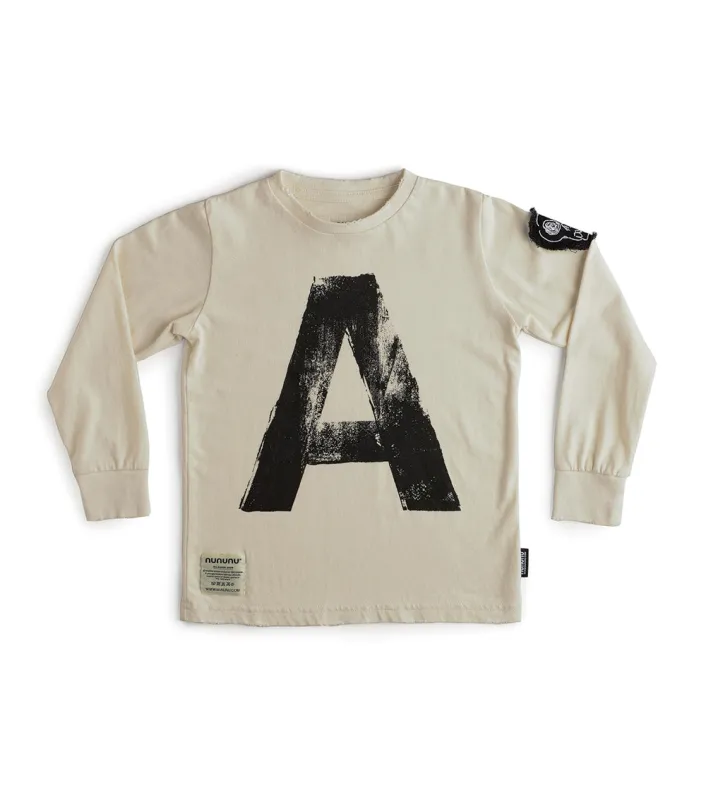 "a" shirt sold by nununu