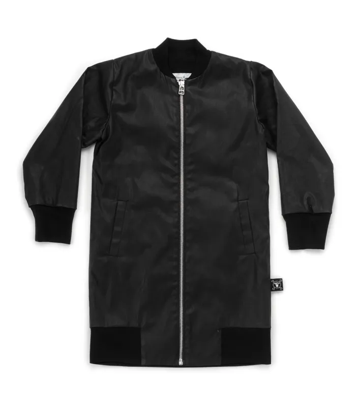 long wax bomber jacket made by nununu