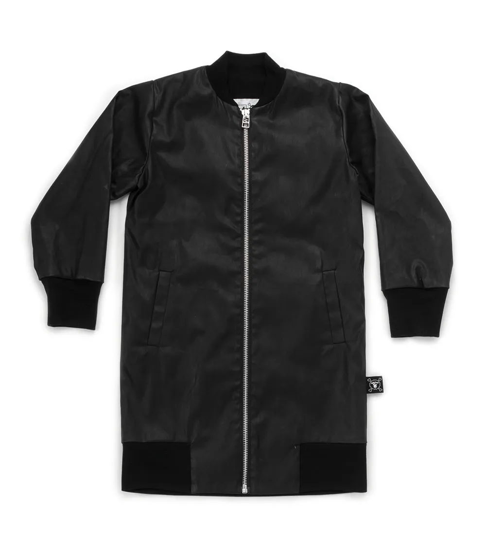 long wax bomber jacket sold by nununu