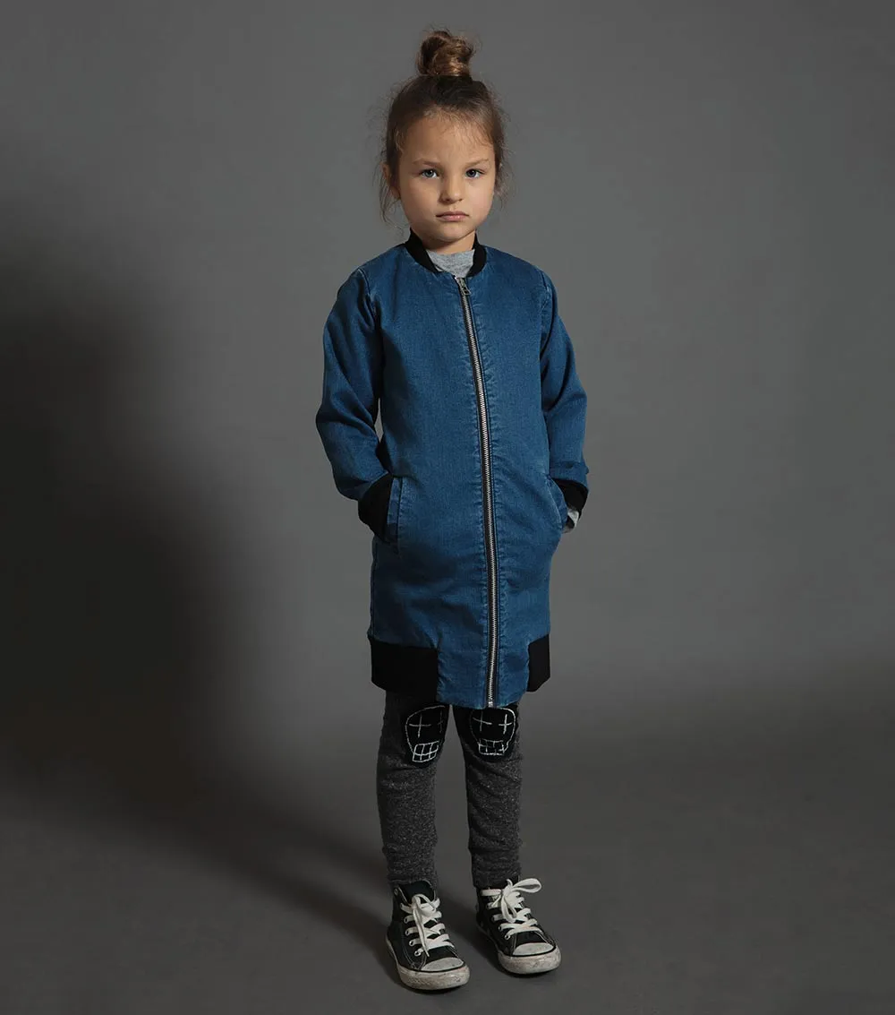 long denim bomber jacket sold by nununu product image thumbnail 2