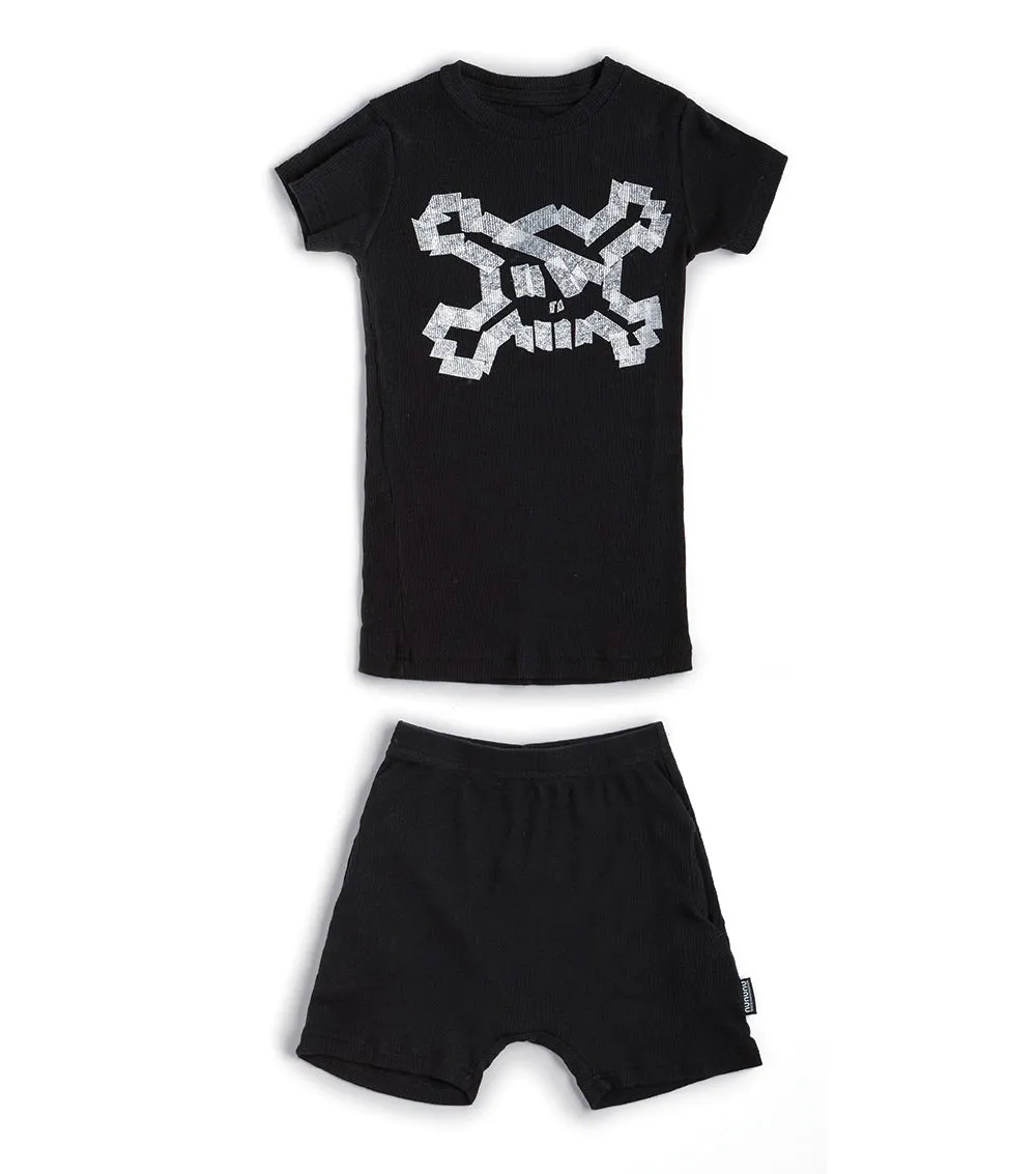 masking tape skull loungewear sold by nununu