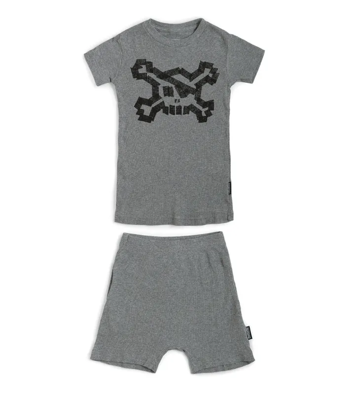 masking tape skull loungewear sold by nununu