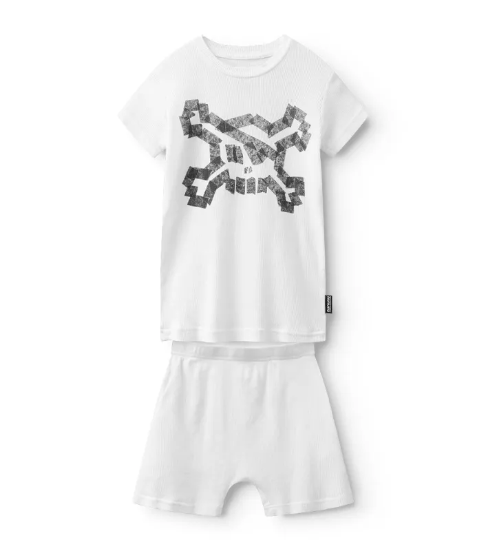 masking tape skull loungewear sold by nununu