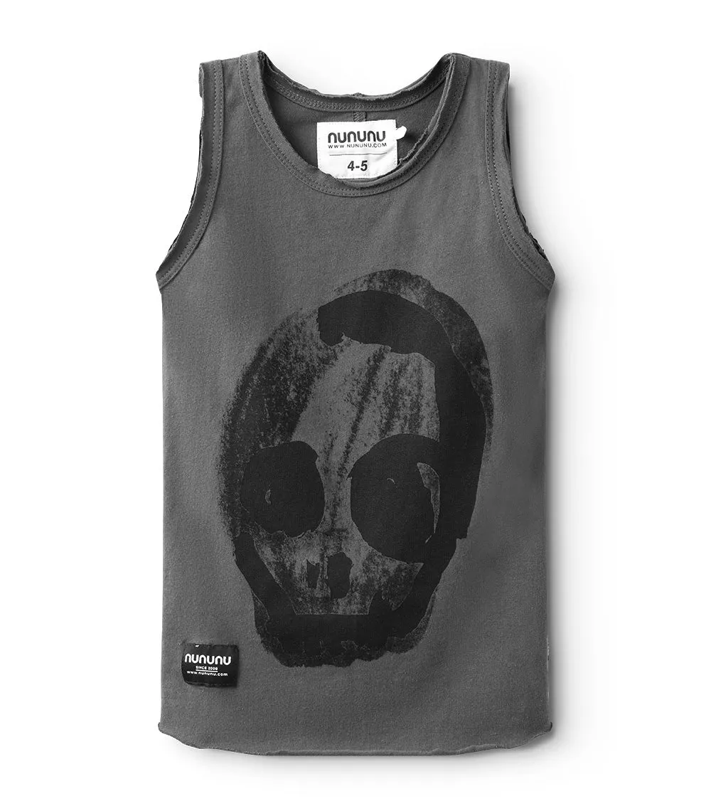 faded skull tank top sold by nununu