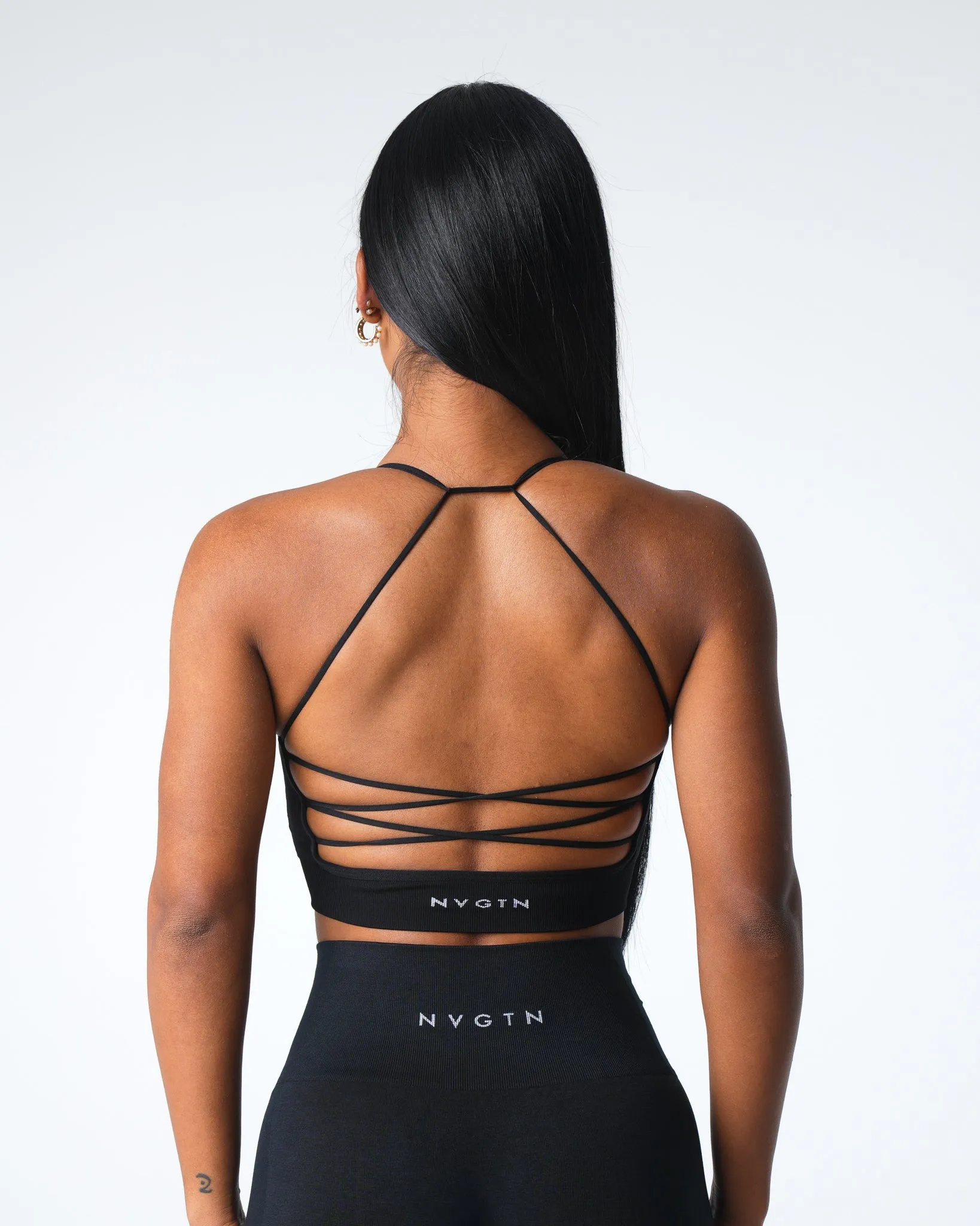 Black Cascade Seamless Bra sold by NVGTN product image thumbnail 2