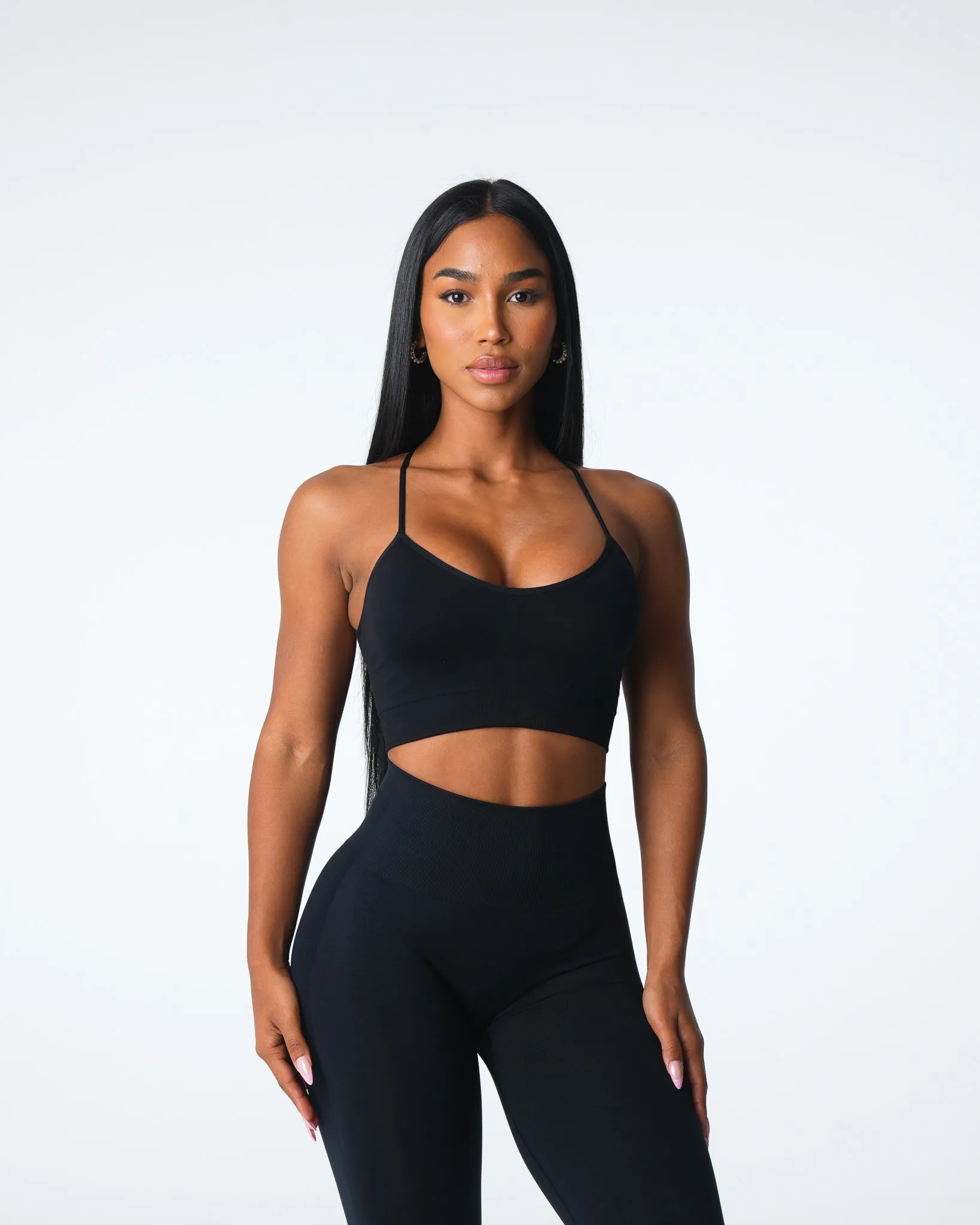 Black Cascade Seamless Bra sold by NVGTN