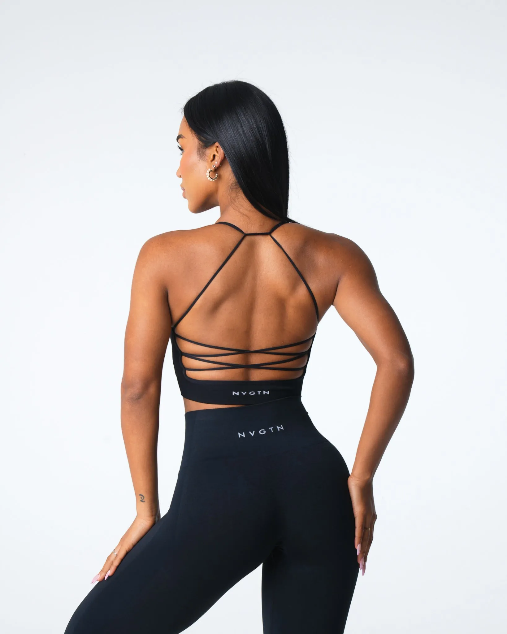 Black Cascade Seamless Bra sold by NVGTN product image thumbnail 4