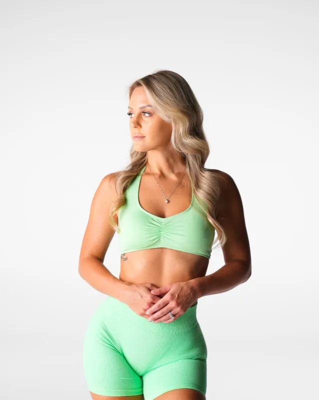 Pistachio Comeback Seamless Halter Bra sold by NVGTN