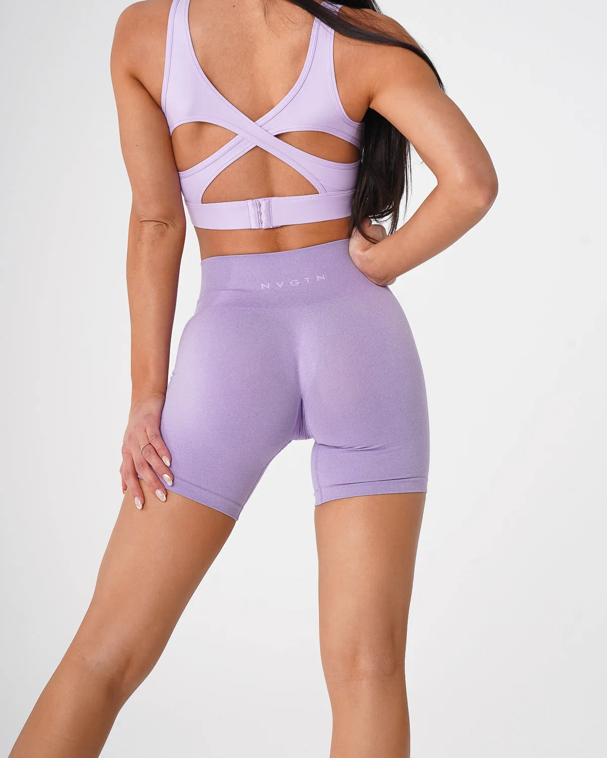 Lilac Pro Seamless Shorts sold by NVGTN product image thumbnail 4