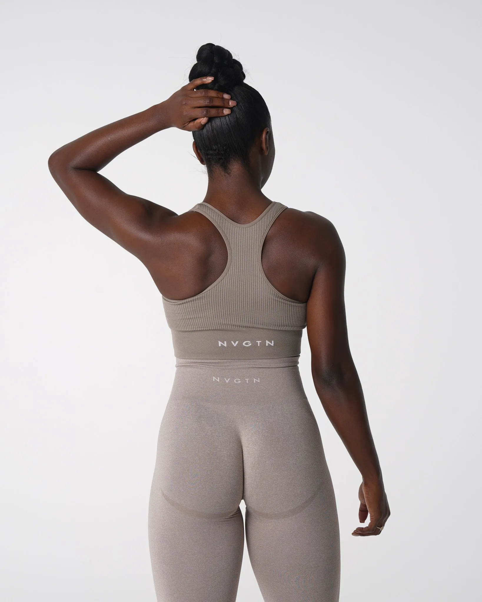 Taupe Cinched Seamless Bra sold by NVGTN product image thumbnail 2