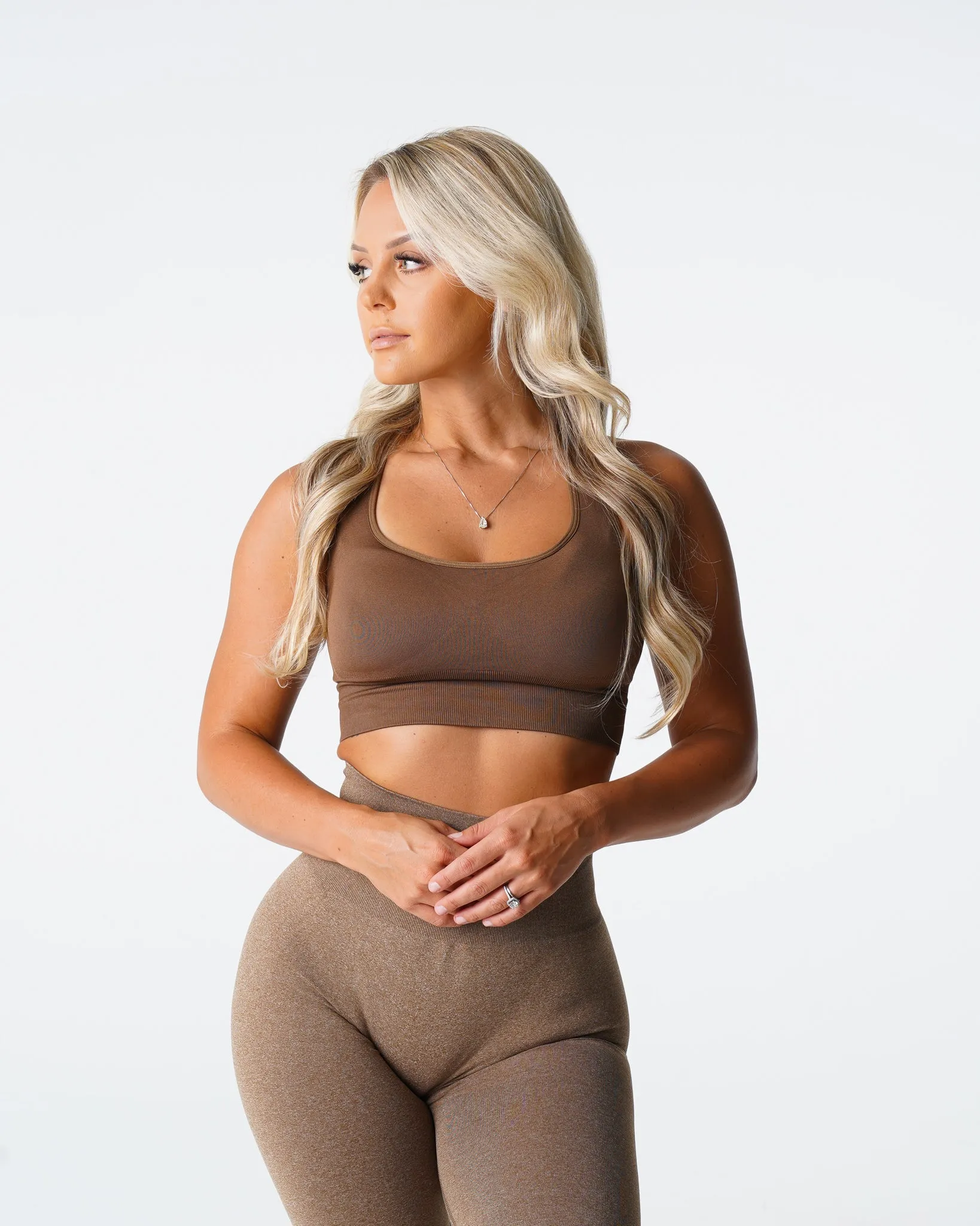 Mocha Ignite Seamless Bra sold by NVGTN product image thumbnail 2