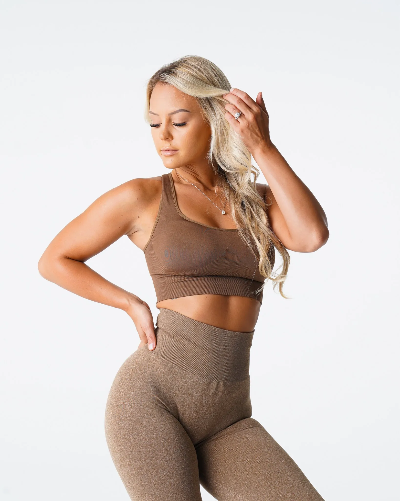 Mocha Ignite Seamless Bra sold by NVGTN product image thumbnail 4