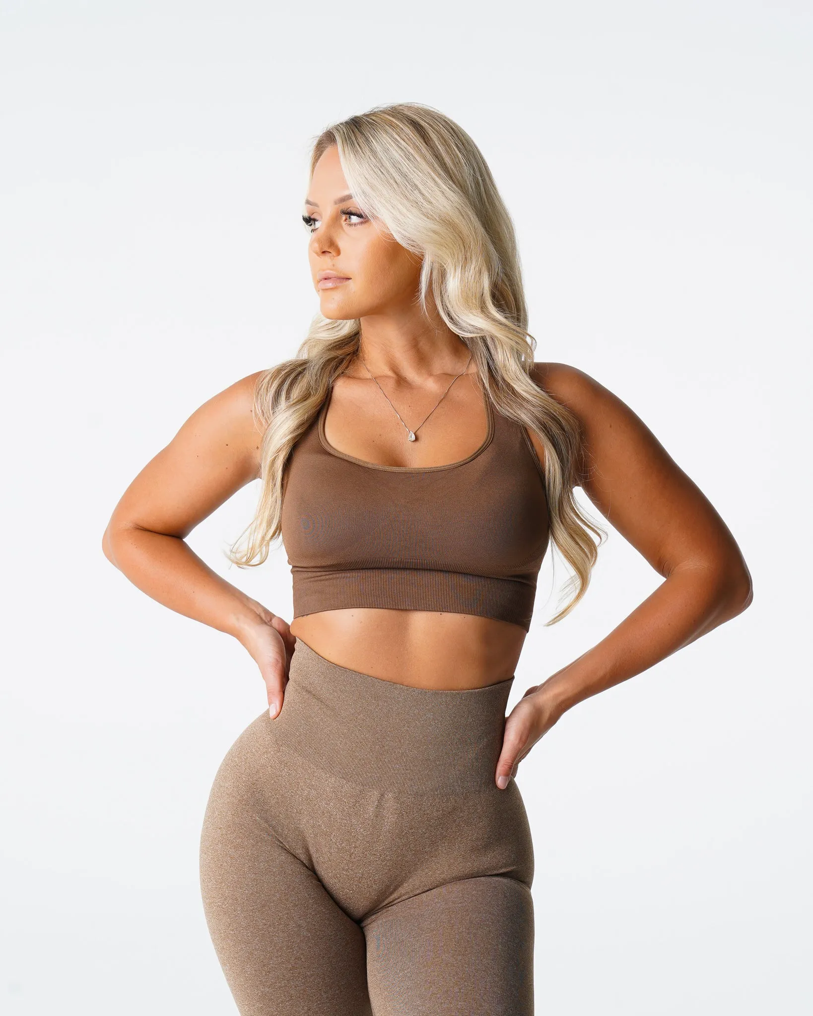 Mocha Ignite Seamless Bra sold by NVGTN product image thumbnail 3
