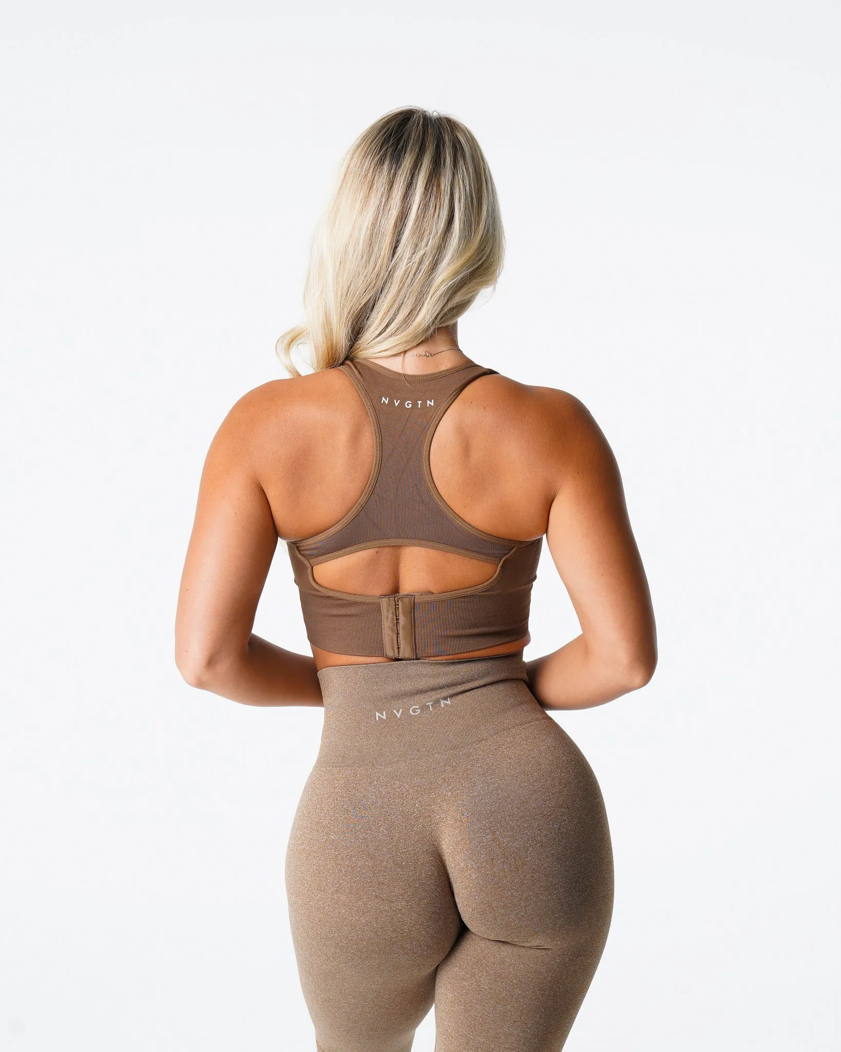 Mocha Ignite Seamless Bra sold by NVGTN