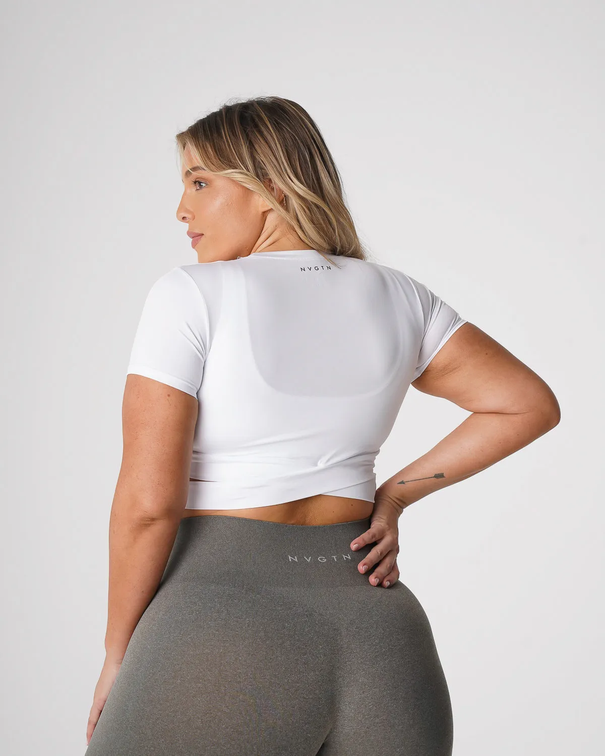 White Crossbody Tee sold by NVGTN product image thumbnail 4