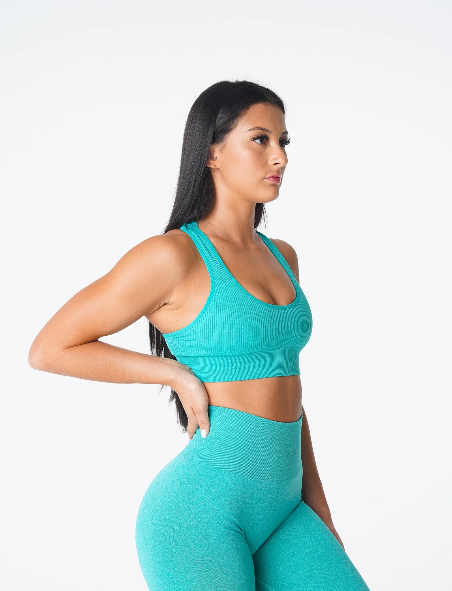 Turquoise Galaxy Ribbed Seamless Bra sold by NVGTN product image thumbnail 3