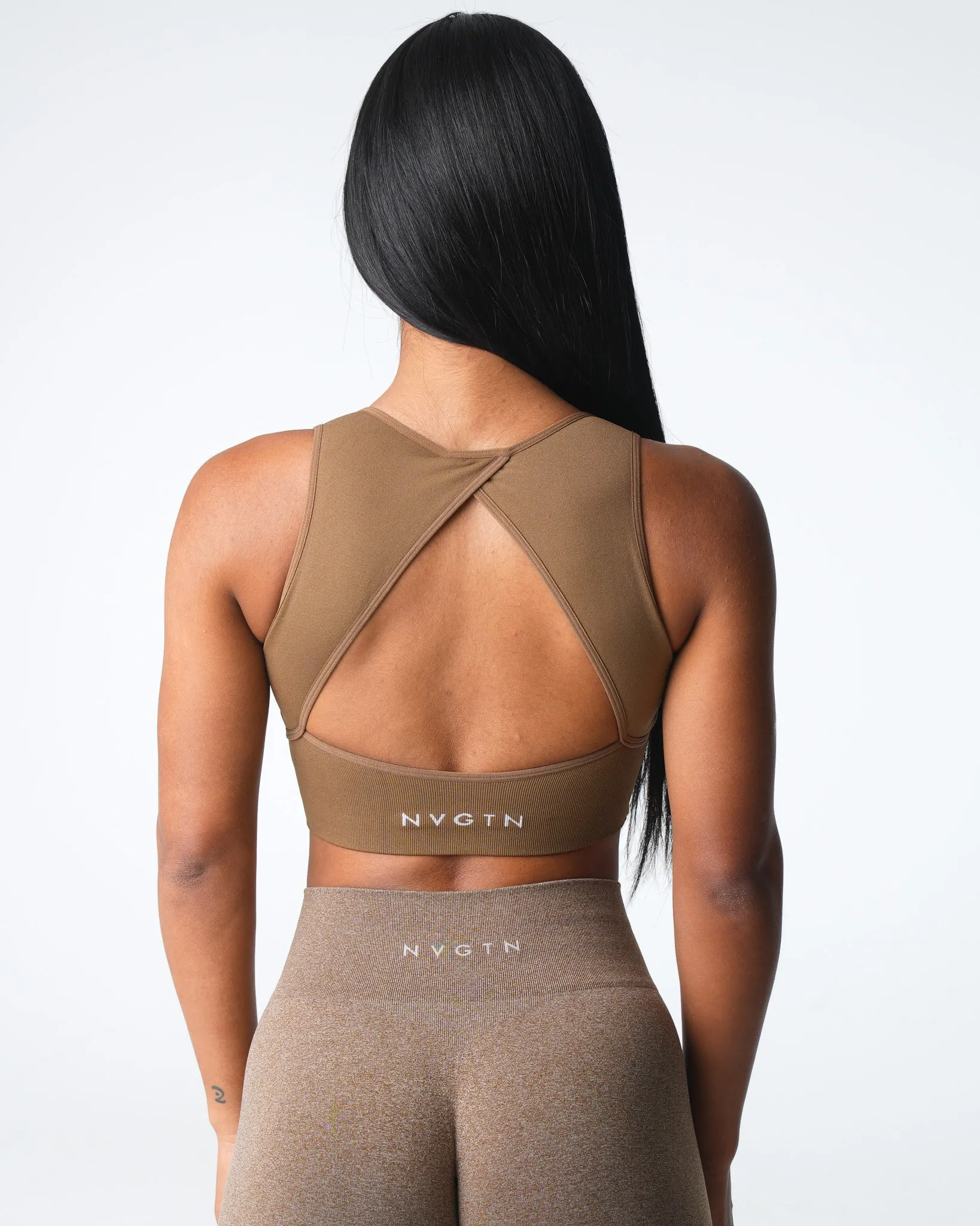 Mocha Empower Seamless Bra sold by NVGTN product image thumbnail 4