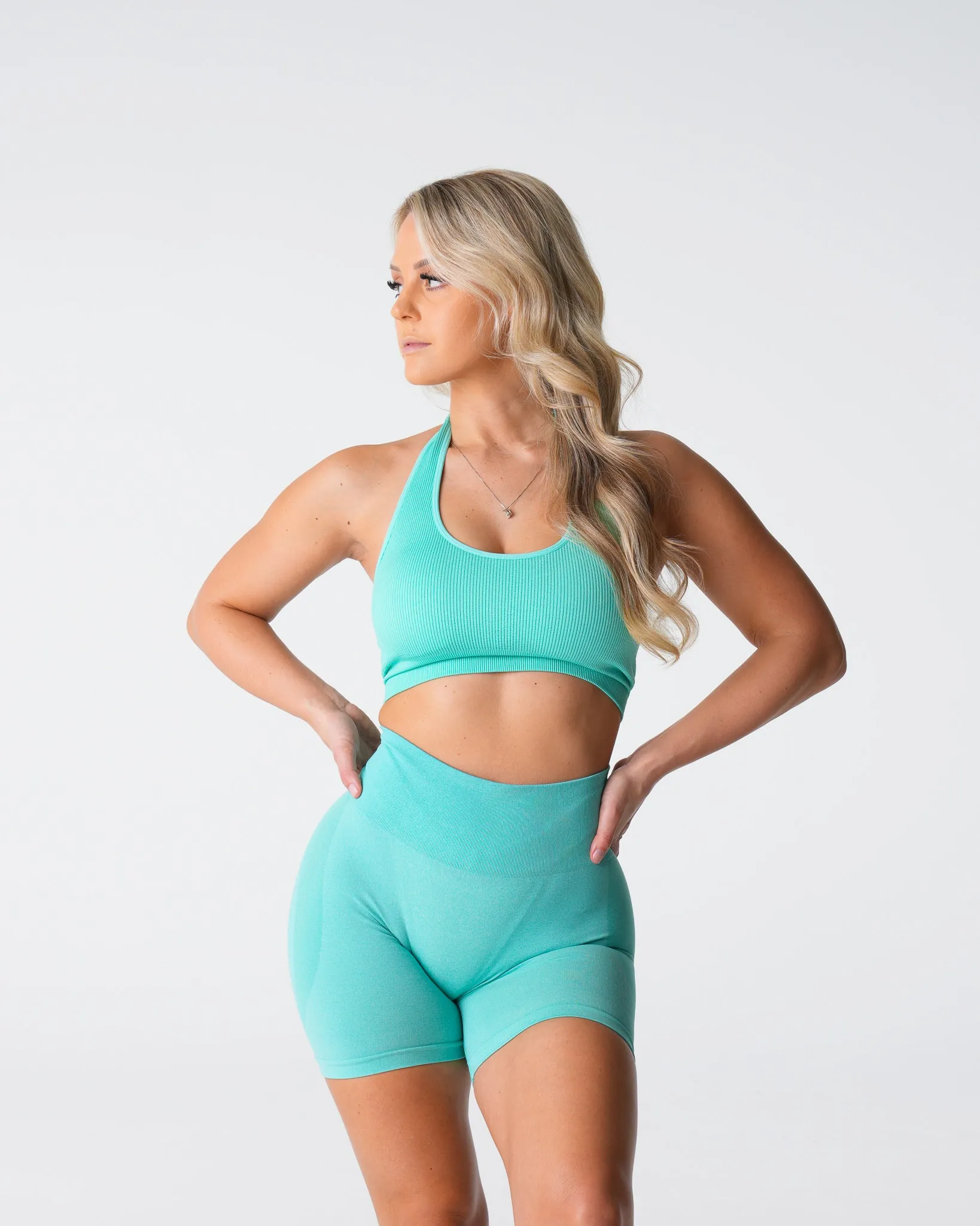 Mint Limitless Ribbed Seamless Halter Bra sold by NVGTN product image thumbnail 3