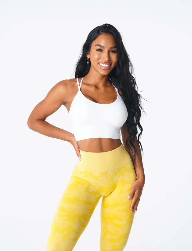 White Flourish Seamless Bra sold by NVGTN