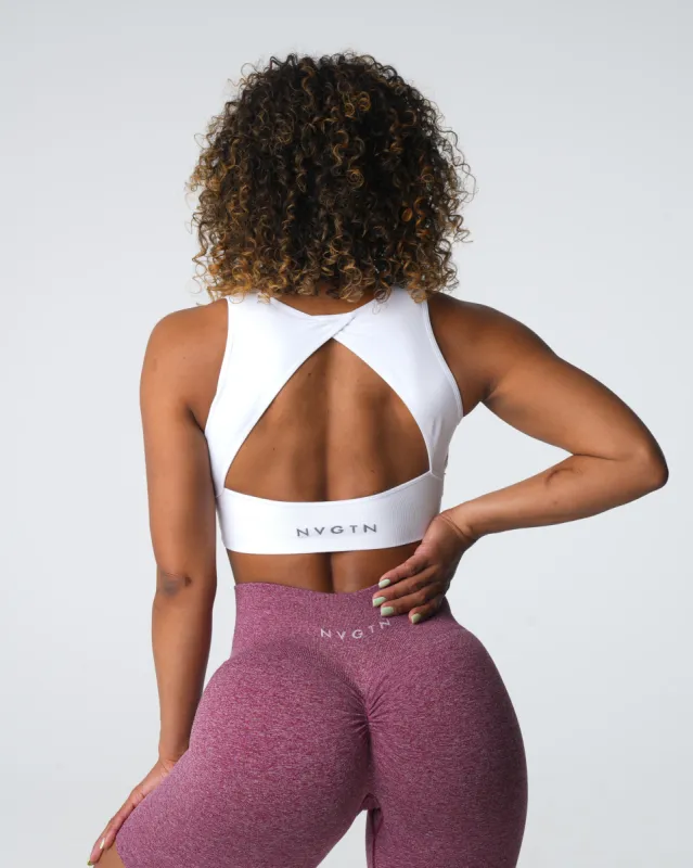 White Empower Seamless Bra sold by NVGTN