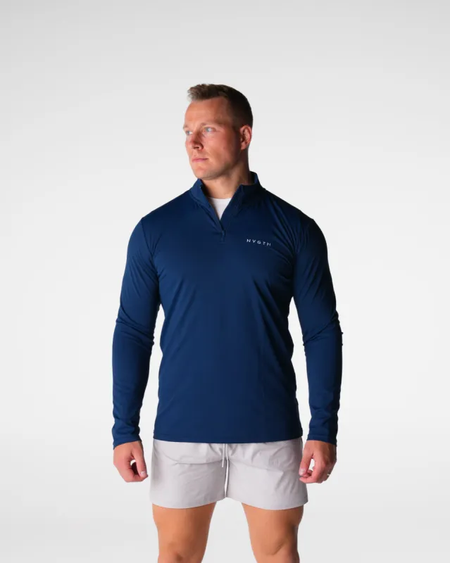 Navy Skyline Quarter Zip sold by NVGTN