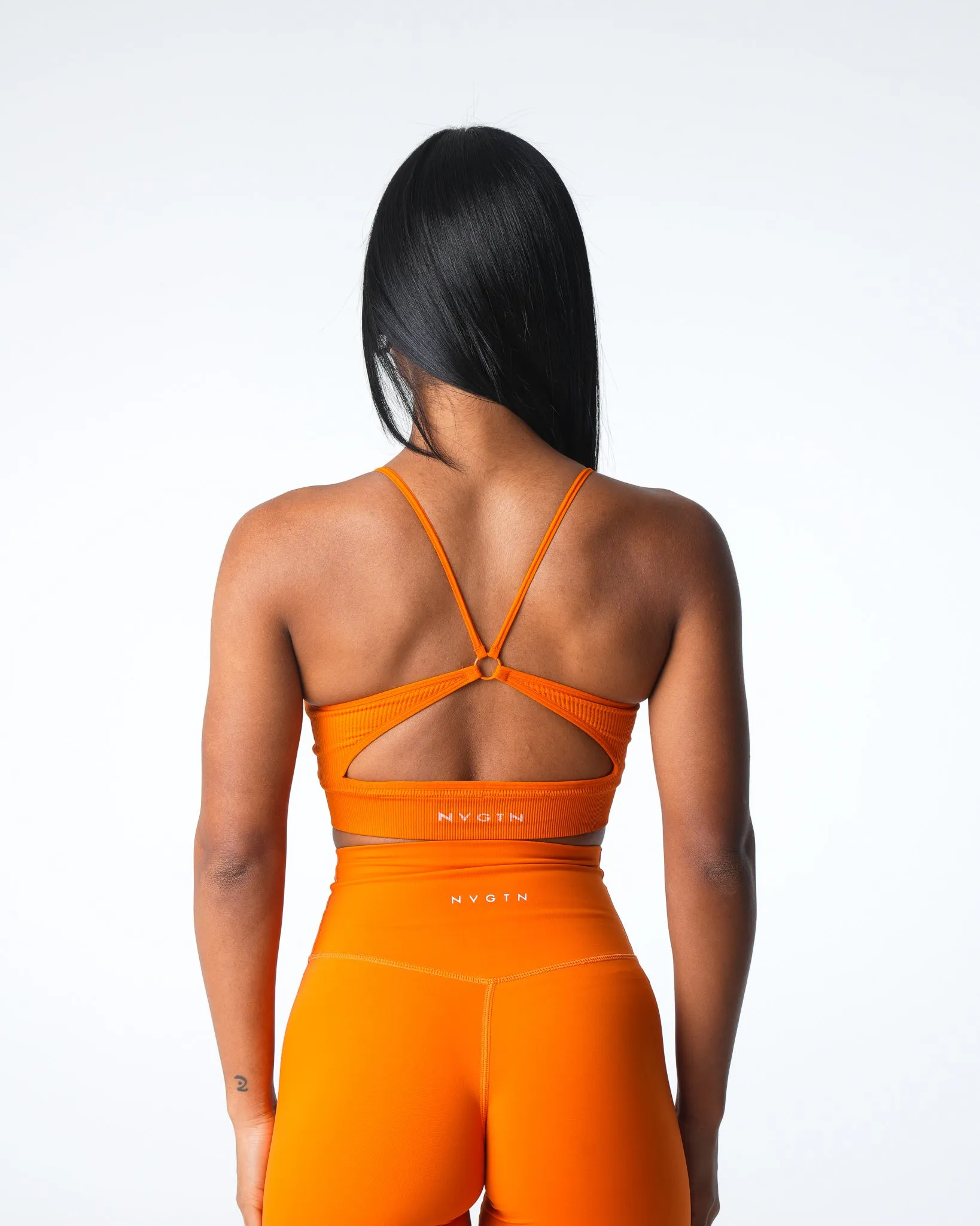 Pumpkin Spice Glimpse Ribbed Seamless Bra sold by NVGTN product image thumbnail 4