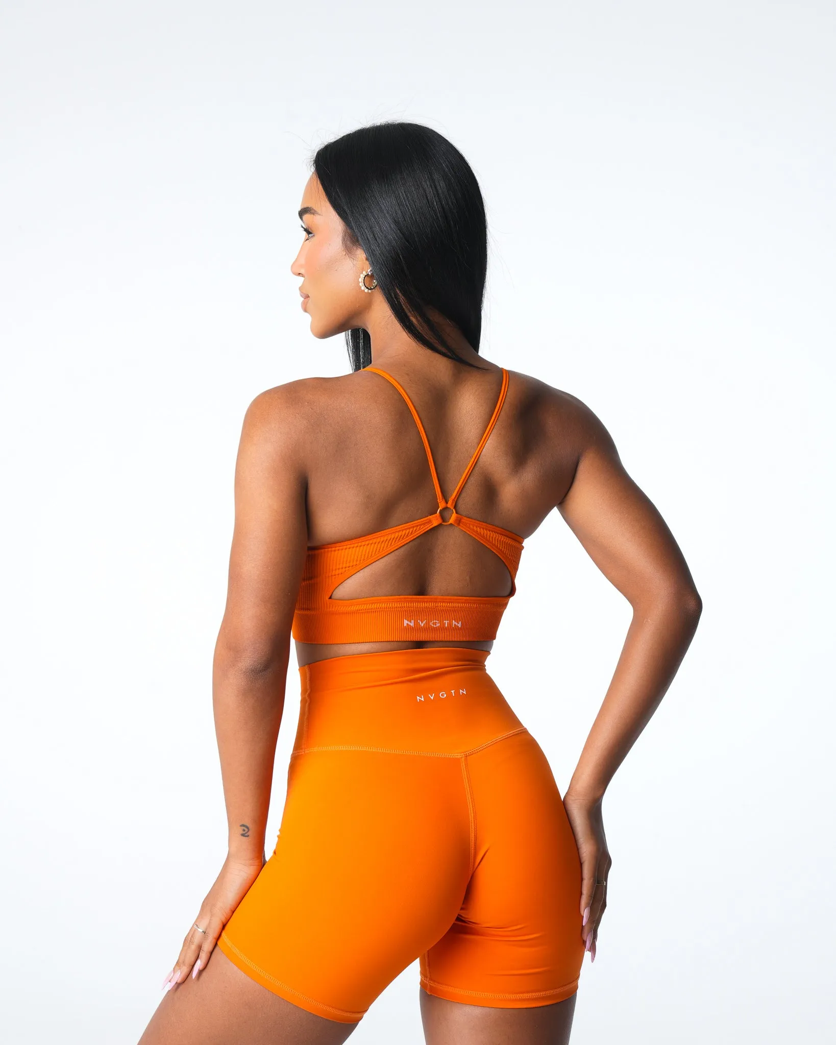 Pumpkin Spice Glimpse Ribbed Seamless Bra sold by NVGTN product image thumbnail 2