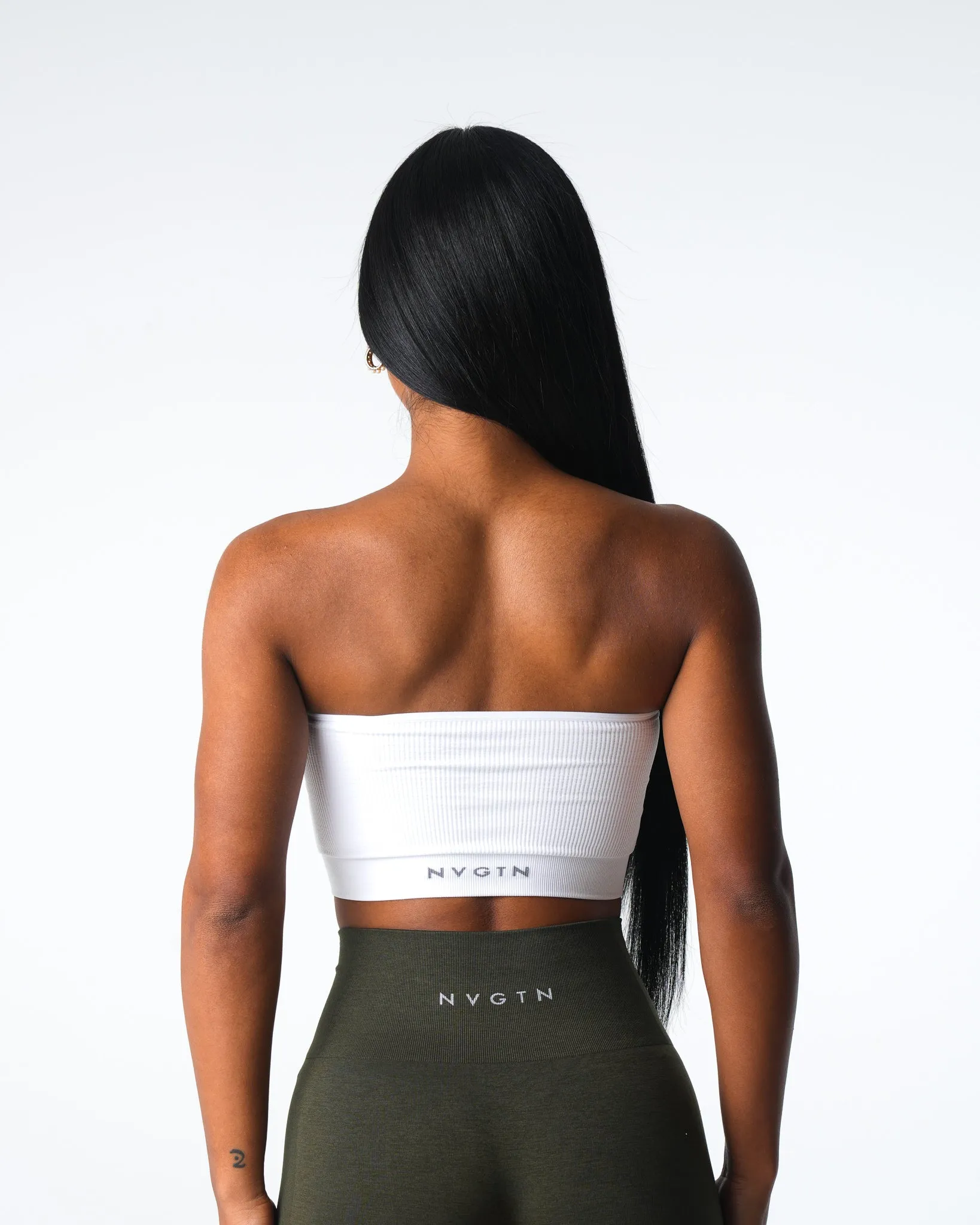 White Conquer Ribbed Seamless Bra sold by NVGTN product image thumbnail 2