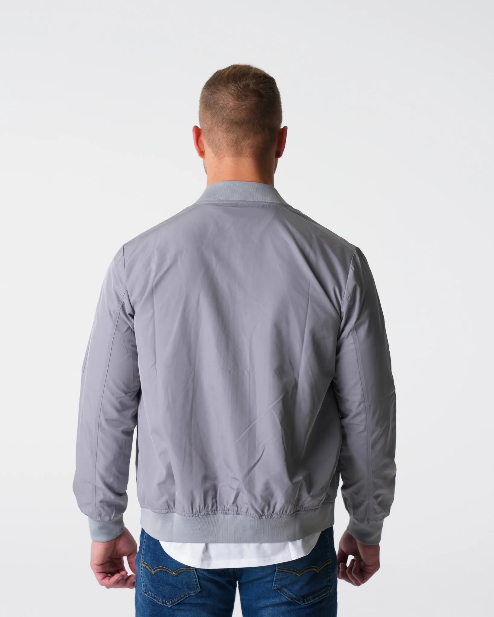 Grey Bomber Jacket sold by NVGTN product image thumbnail 3