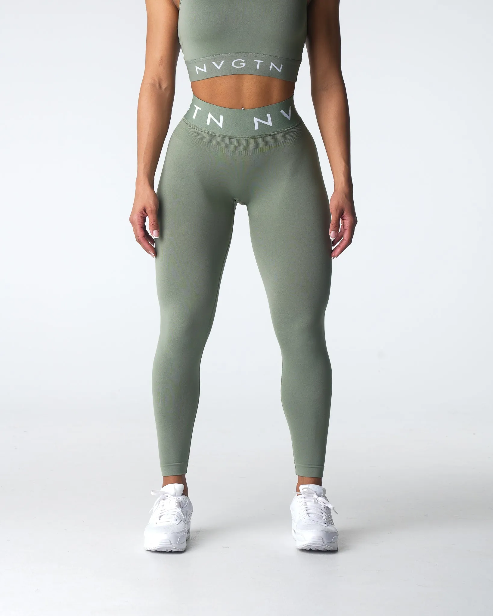 Sage Green Sport Seamless Leggings sold by NVGTN product image thumbnail 3