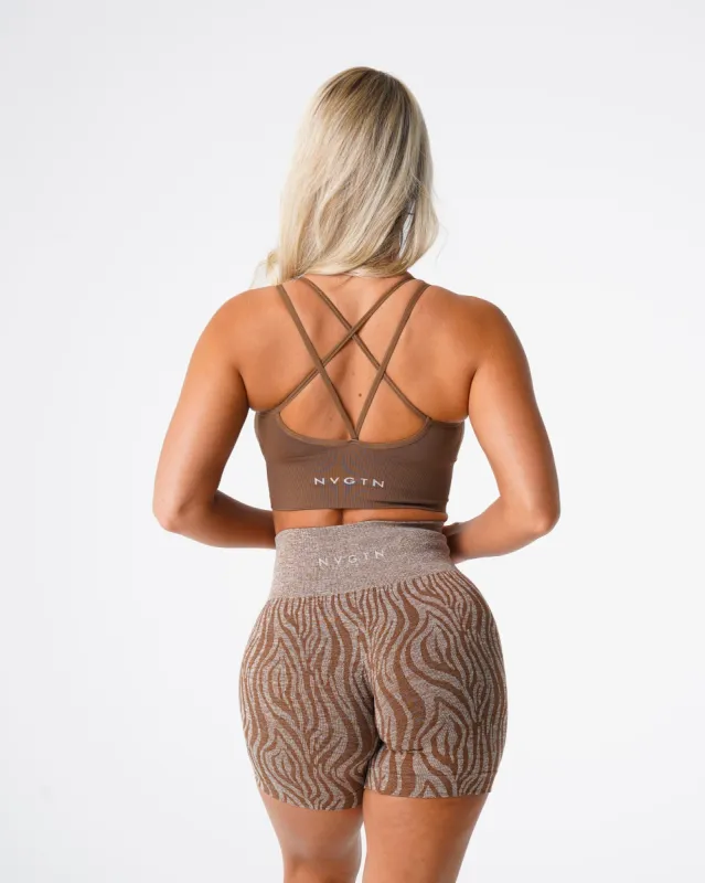 Mocha Flourish Seamless Bra sold by NVGTN