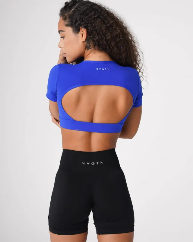 Sapphire Blue Open Back Tee sold by NVGTN
