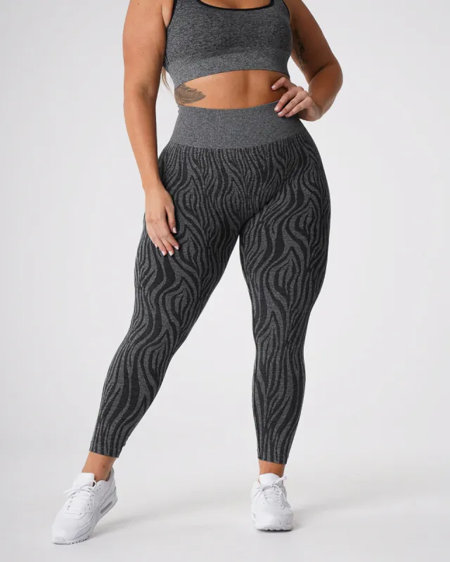 Black Speckled Zebra Seamless Leggings sold by NVGTN