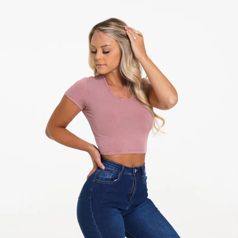 Pink Classic Ribbed Tee sold by NVGTN